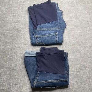 Signature Levi Strauss Gold Full Panel Maternity Pants Shorts Lot of 2